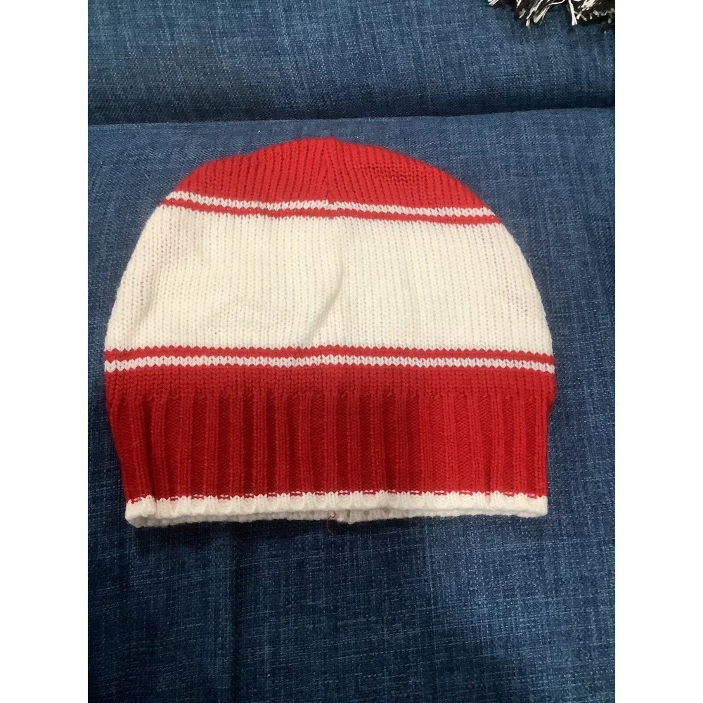 Vntg Y2K  Beanie Striped Red/ White